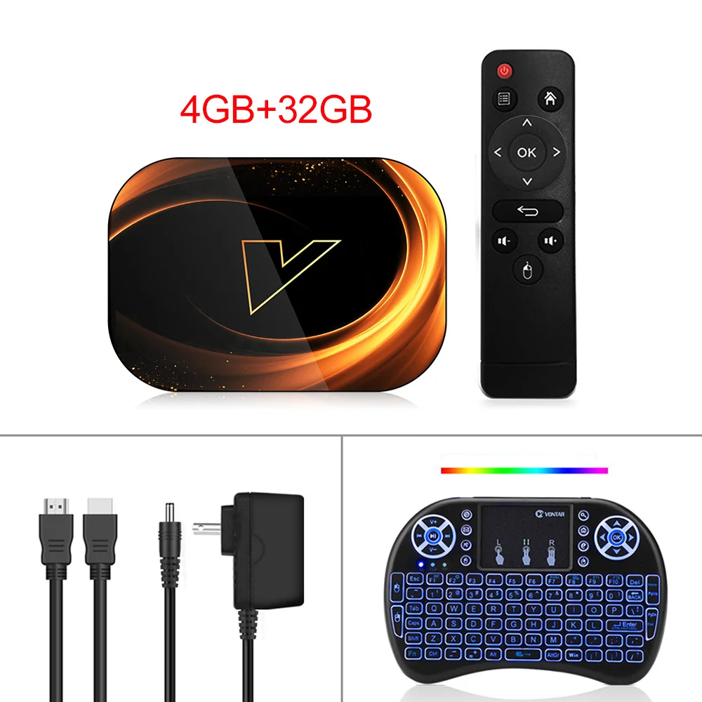 ТВ-приставка Vontar Amlogic S905X3 Android 9,0 X3 4 Гб ОЗУ 64 Гб ПЗУ 32 Гб 128 ГБ смарт-приставка 8K 1000 м двойной Wifi Netflix Youtube - Цвет: 4GB32GB I8