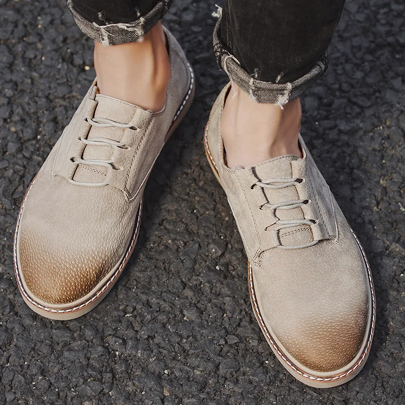 Мужские оксфорды обувь в британском стиле замшевые кожаные туфли броги Уличная