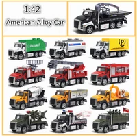 142 scale 21cm american tanker container truck vehicle model diecast alloy transporter display collection display for children