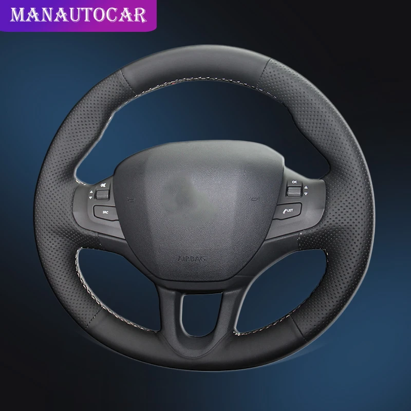 Car Braid On The Steering Wheel Cover for Peugeot 208 2008 Hand-stitched DIY Car-styling Auto Covers | Автомобили и мотоциклы