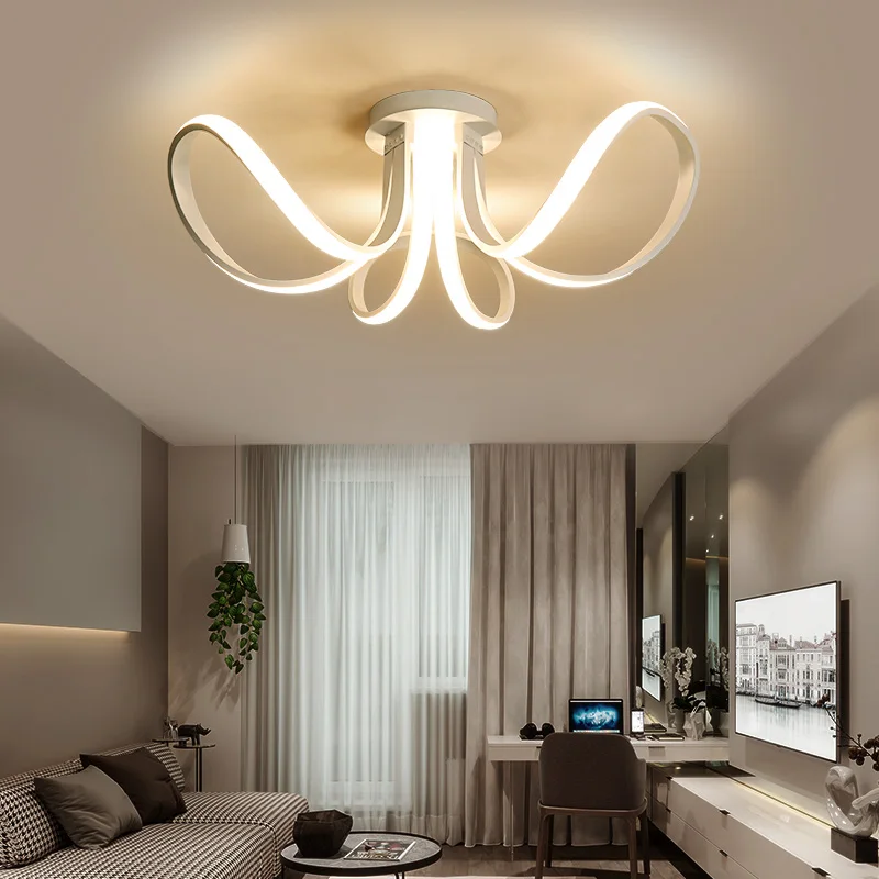 Новая акриловая современная светодиодная потолочная черная люстра Светильники