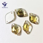 Золотые стразы для платьев YANRUO, все размеры, металлик, Саншайн, лимон, пришивные камни и кристаллы, с плоской спинкой, блестящие стразы, 3211