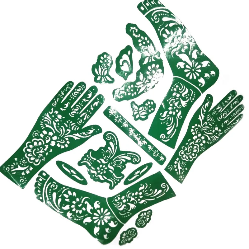 Новый популярный индийский шаблон Mehndi с ручной ногой хной окрашенный трафарет