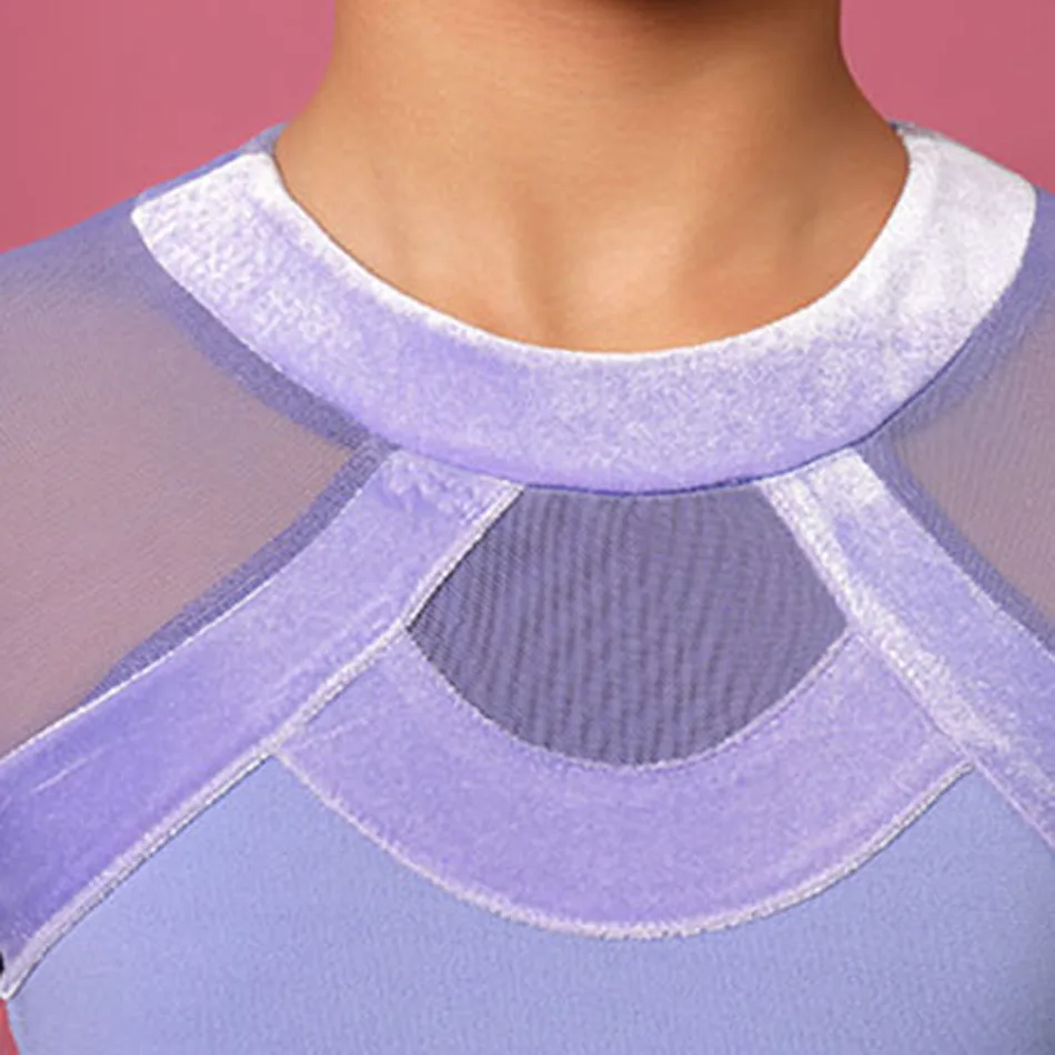 Детское платье для латиноамериканских танцев Lotus с длинным рукавом и открытой