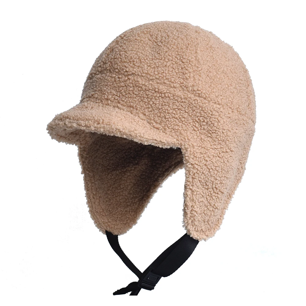 

Outdoor Fleece Warm Winter Hats with Visor Windproof Earflap Skull Cap Trapper Hunting Hat Ski Hat