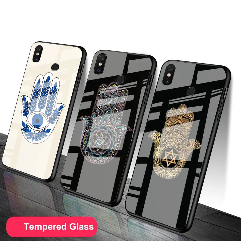 Хамса рука Фатимы чехол из закаленного стекла для телефона Xiaomi Redmi Note 5 6 7 8 9 Pro Note8T
