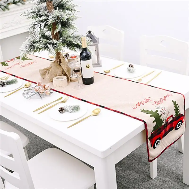 Новинка Рождественская скатерть 180x35 см для стола в виде рождественской елки на