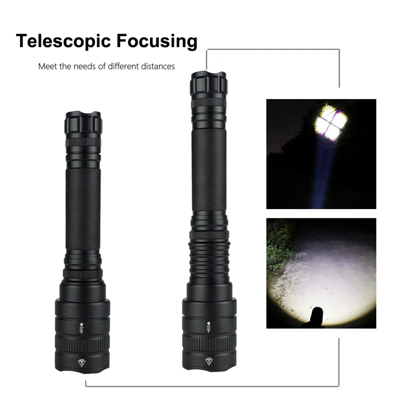 Online Linterna De Linterna Led Con Zoom Potente XHP50, Linterna Táctica De Aluminio Para Caza Y Camping, Resistente Al Agua, 5 Modos De Luz, Batería 18650