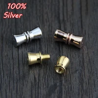 manual 925 sterling silver color column screw diy twist screw clasp for bracelet necklace jewelry making accessories supply