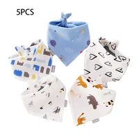 5pcs cotton baby bibs adjustable double layer baby feeding stuff baby saliva towel newborn accessories for girls boys