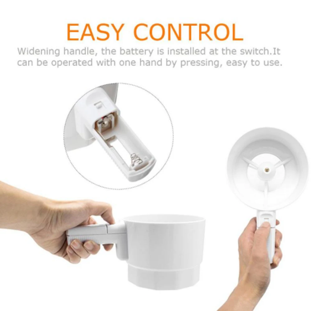 

Plastic Cup Shape Electric Flour Sieve Mechanical Hand-Held Sifter Shaker Cakes Sugar Mesh Sieve Baking Tools Kitchen Gadgets