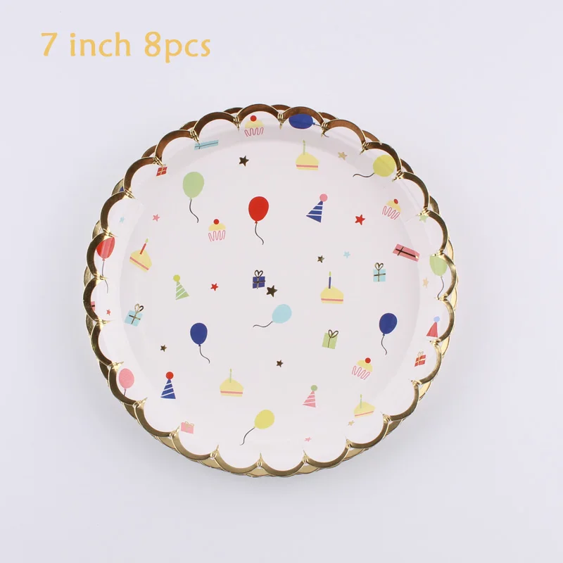 Birthday Party Decorations Kids Disposable Tableware Set Plates Cups Paper Towels Tablecloths Supplies Baby Shower | Дом и сад