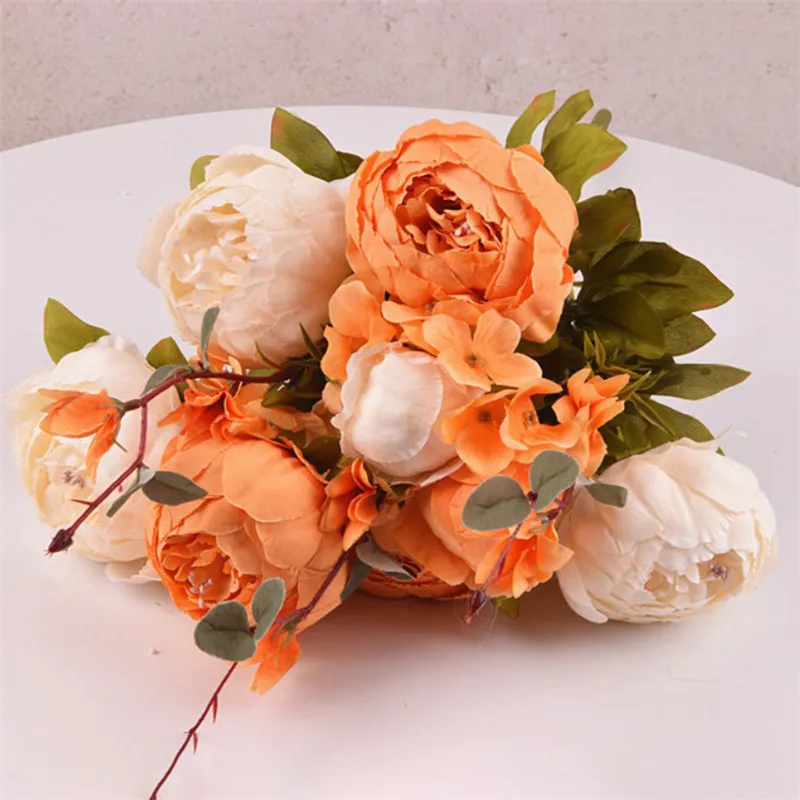 Букет искусственных декоративных цветов шелковые цветы европейские осенние