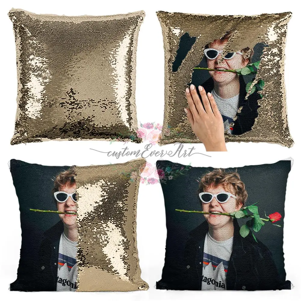 Льюис Капальди розовая Подушка с блестками наволочка двухцветная подарок для