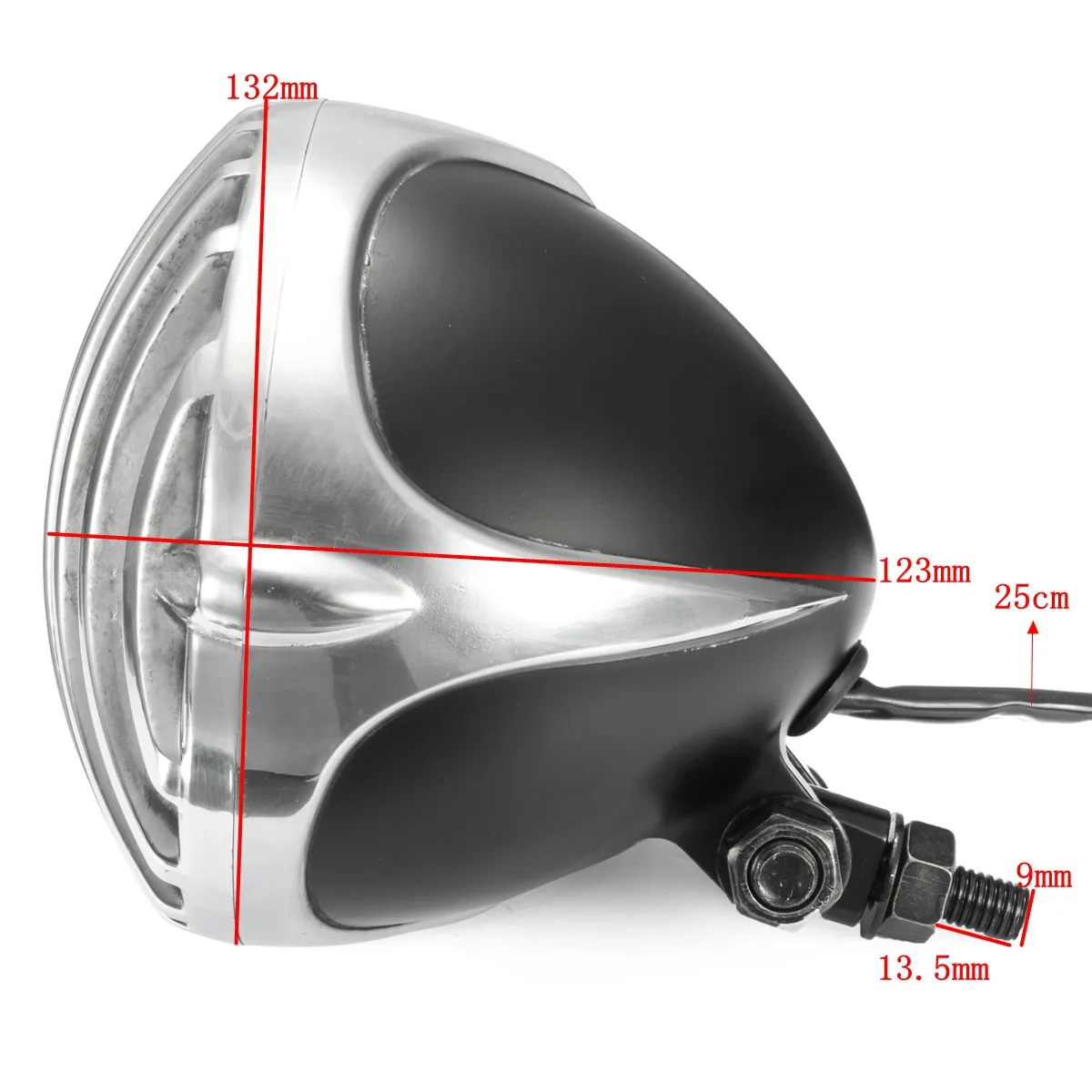 

12V H4 Aluminum Motorcycle Headlight Hi/Lo Beam Head Lamp For Honda/Yamaha/Suzuki/Kawasaki