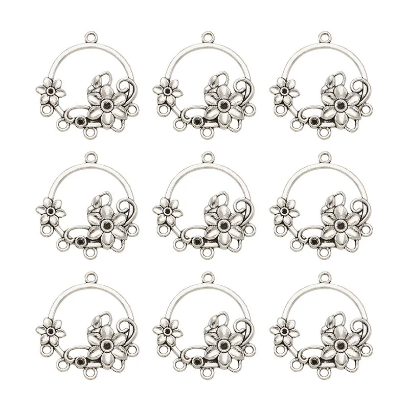 20 шт. антикварные серебряные шапки/цветы/лунообразные компоненты люстры в