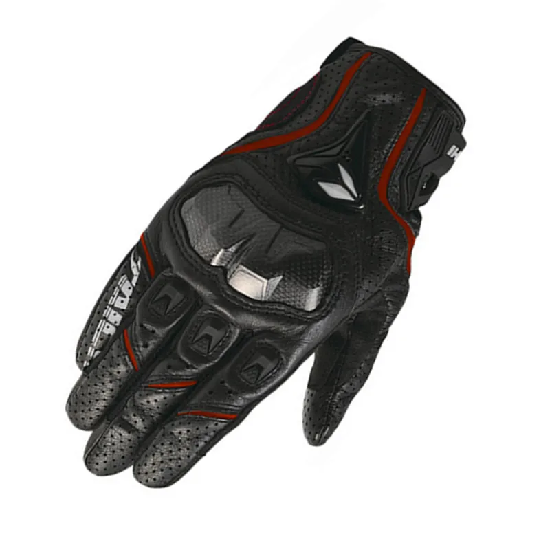 Guantes de cuero con pantalla táctil para hombre, protección transpirable para Motocross, primavera y otoño