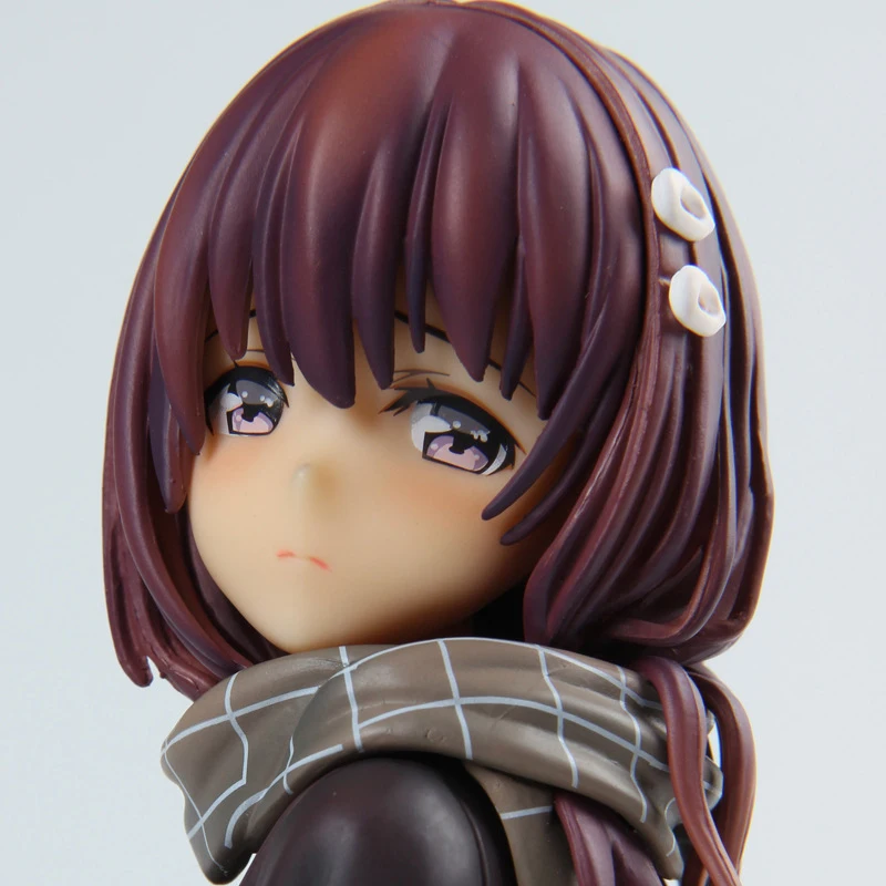 

17cm Anime JK Whose Clothes Were Stripped Off Action Figure School Uniform Scarf Short Hair PVC Collection Model Doll Toys Gift