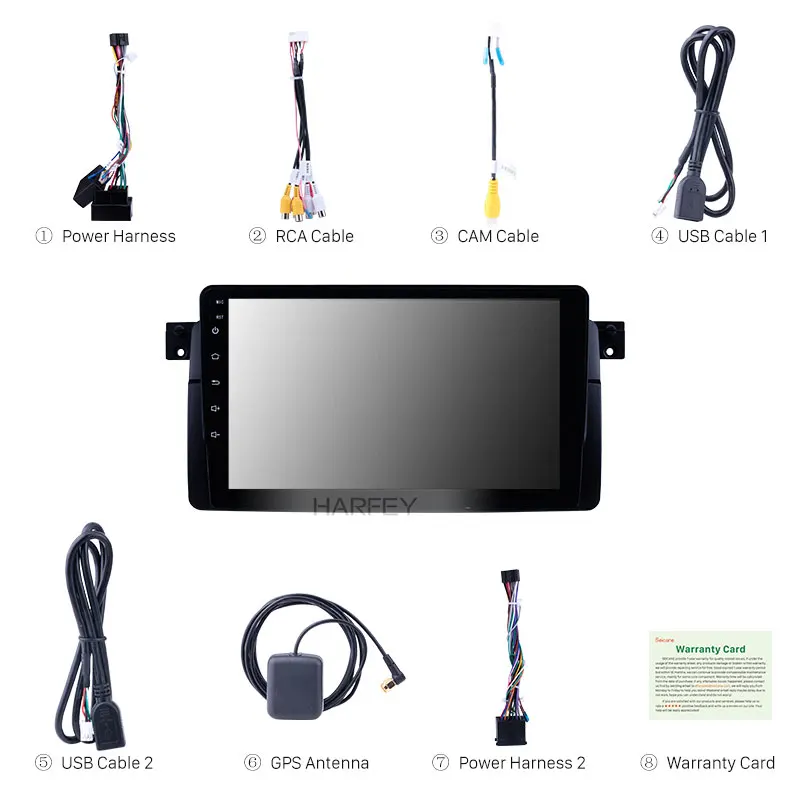 Harfey 9 &quotAndroid 1 Автомобильный gps радио для 1998 2006 BMW M3/3 серии E46/2001 2004 HD сенсорный экран