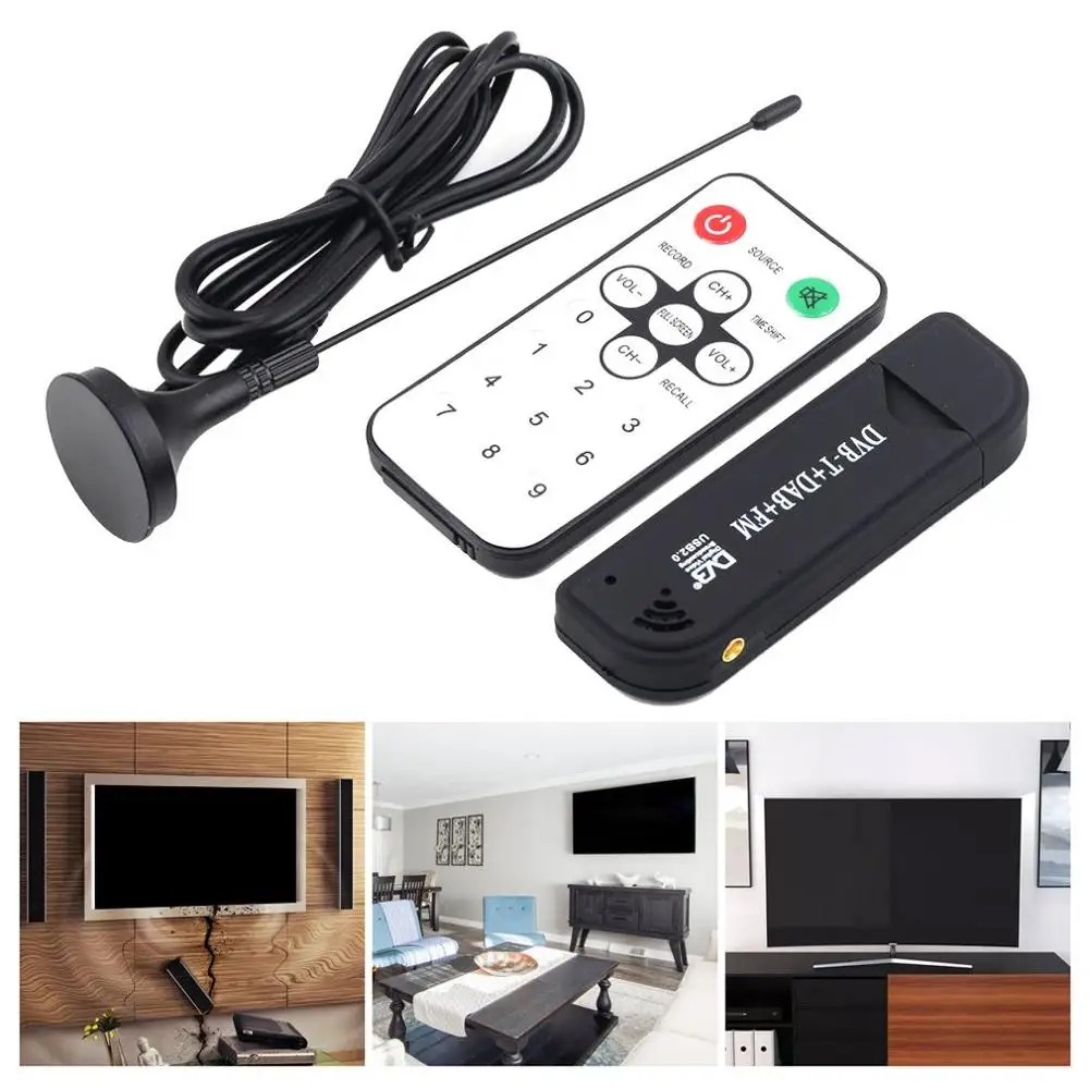 Супер цифровой RTL2832U FC0012 DVB T USB ТВ тюнер приемник с антенной для ПК ноутбука