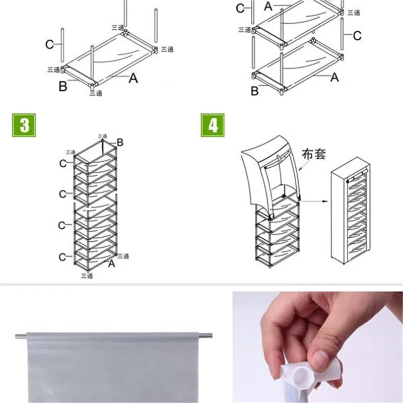 

Room-saving 10-Layers 9 Lattices Non-woven Fabric Shoe Racks Organizers Shoes Storage Cabinet Shelf Containers