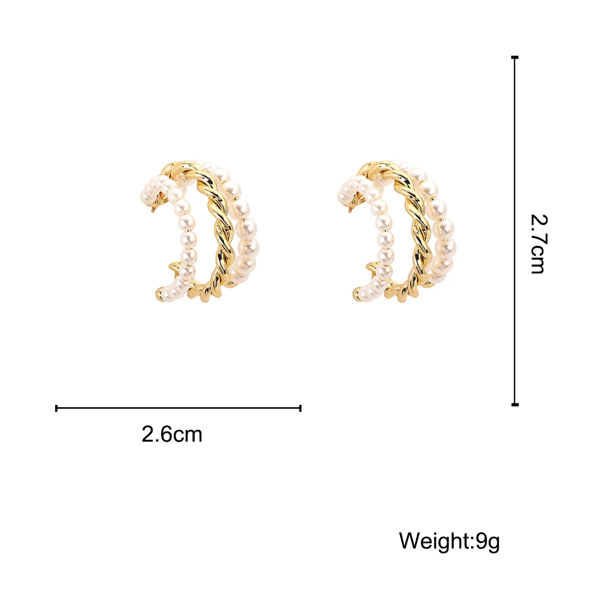 

Flashbuy Fashion Vintage Pearl C Shape Hoop Earrings Woman Metal Twisted Circle Statement Earrings Party Jewelry Pendientes 2021