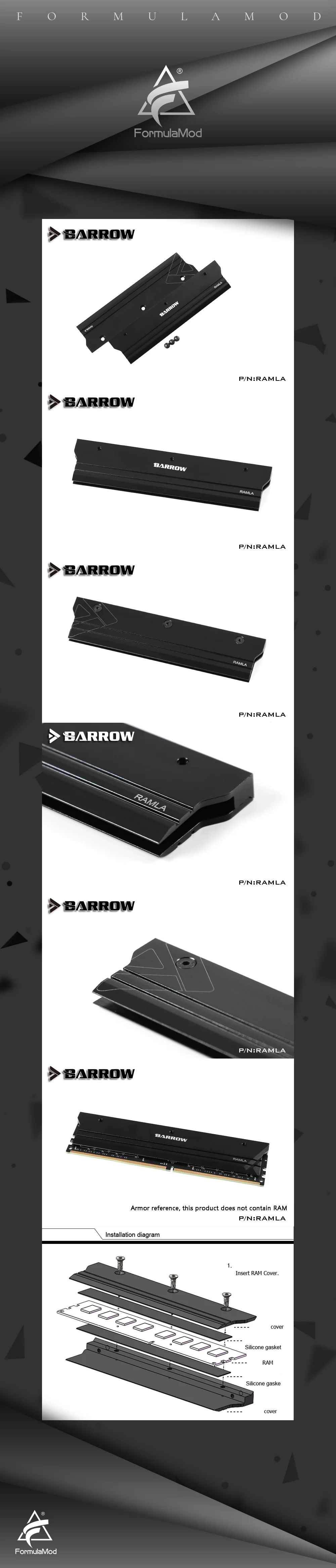 Barrow ram LA Memory Cooling Armor, 1 шт для 1 ram