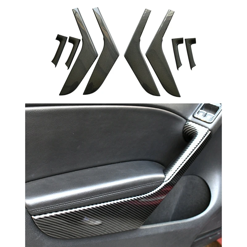 

Наклейки на автомобиль, подлокотник из АБС-углеродного волокна для интерьера двери, декоративный чехол для Golf 6 MK6 2009-2013