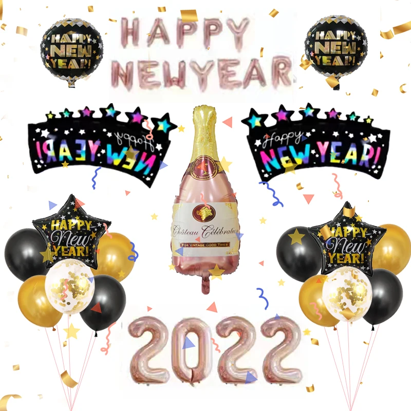 

2022 воздушные шары с Новым годом, украшения для вечерние НКИ, товары для новогодних надувных шаров