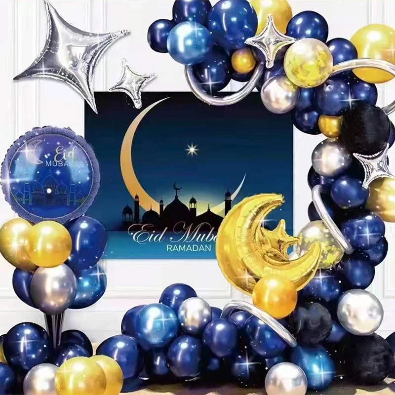 

100 шт., золотая луна, звезда, фотоэлемент, Рамадан, ИД-Мубарак, Декор, мусульманское событие, украшения для вечеринки, товары