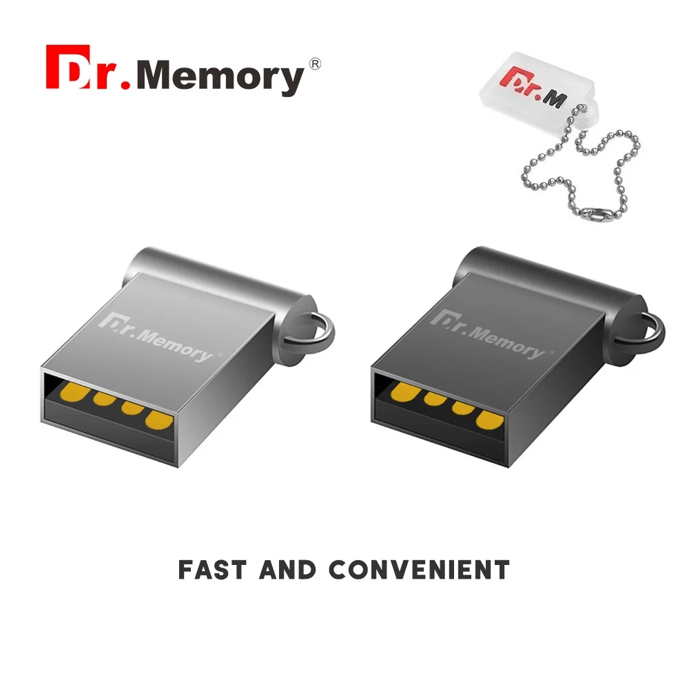 Флеш накопитель Dr. Memory Micro USB водонепроницаемый металлический мини на брелке
