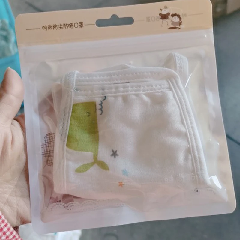 Хлопковая 8 слоев марли Ветрозащитная маска для лица Детские маски теплые милые