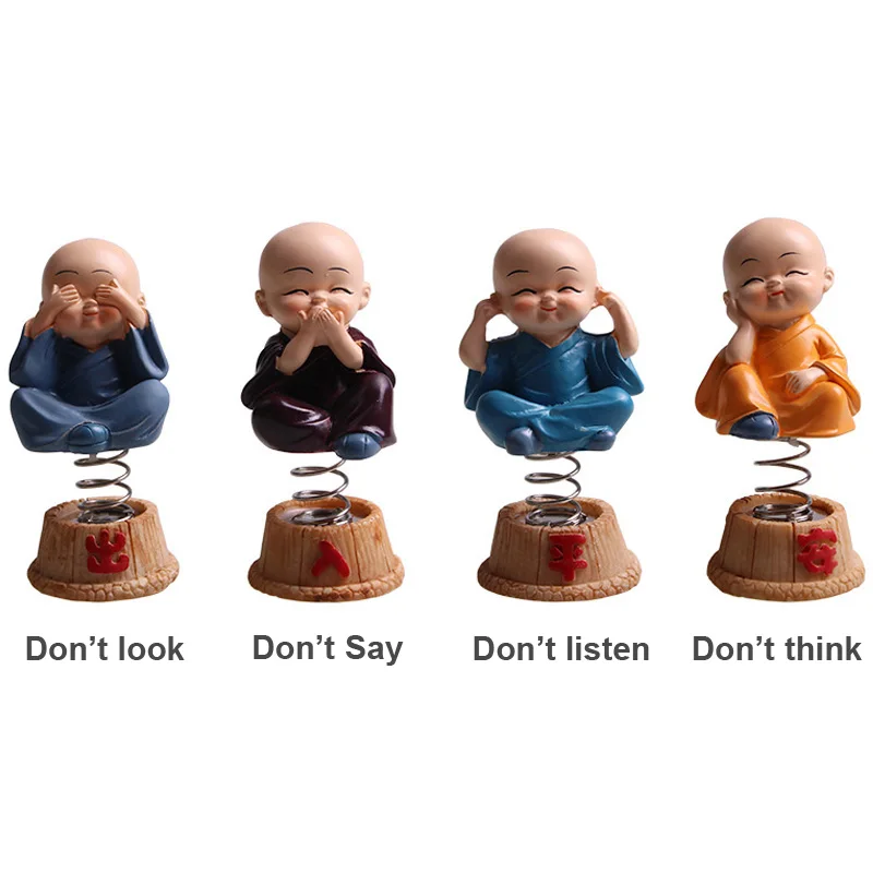 4 шт./компл. автомобиля украшения смолы Bobbleheads фигурка кукол монахов Будда Майтрея рисунок подарок стол Авто декорированные заклепками; стайлинга автомобилей
