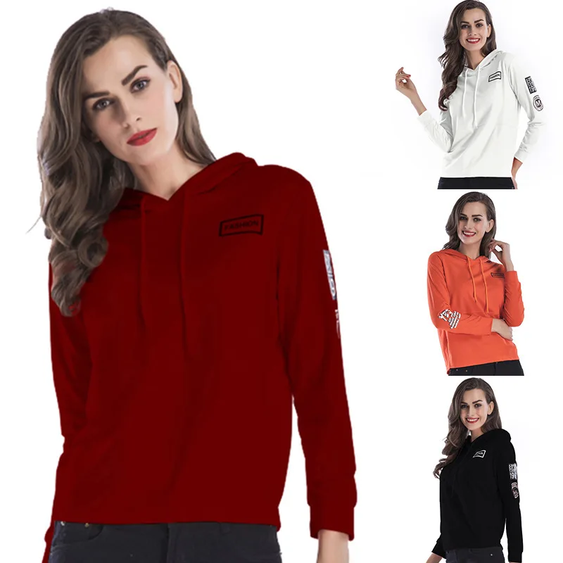 

Border European And American Women's Wear Hooded Letter Printed Long Sleeve Sweater Women In Autumn And Winter 2020
