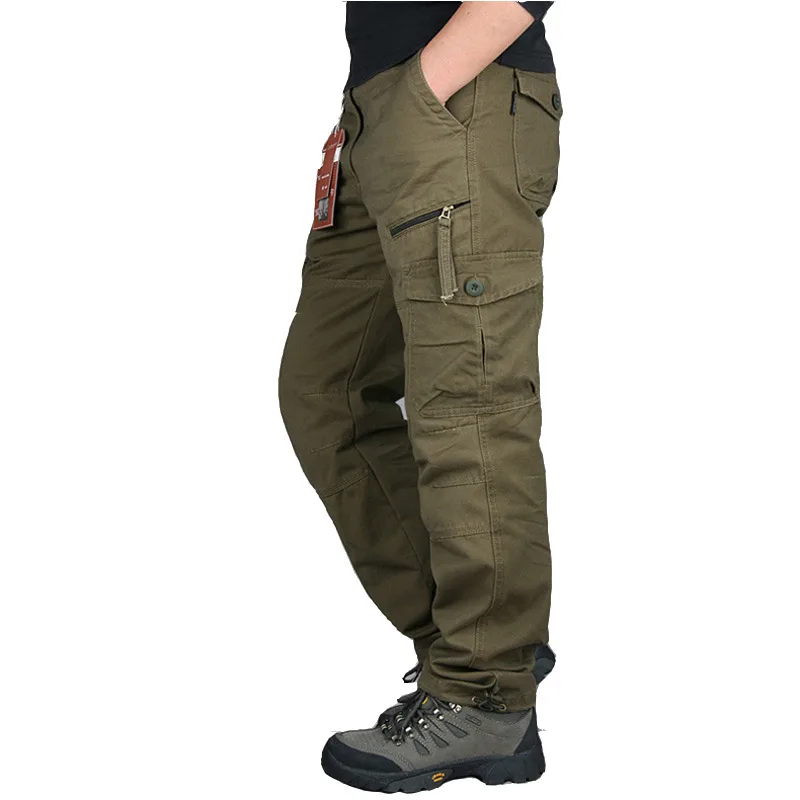 

2021 Autumn Winter Mens Army Pants Straight Long Men Trousers Casual Streetwe Tactical Pants Men Plus Size Pantalon Cargo Homme