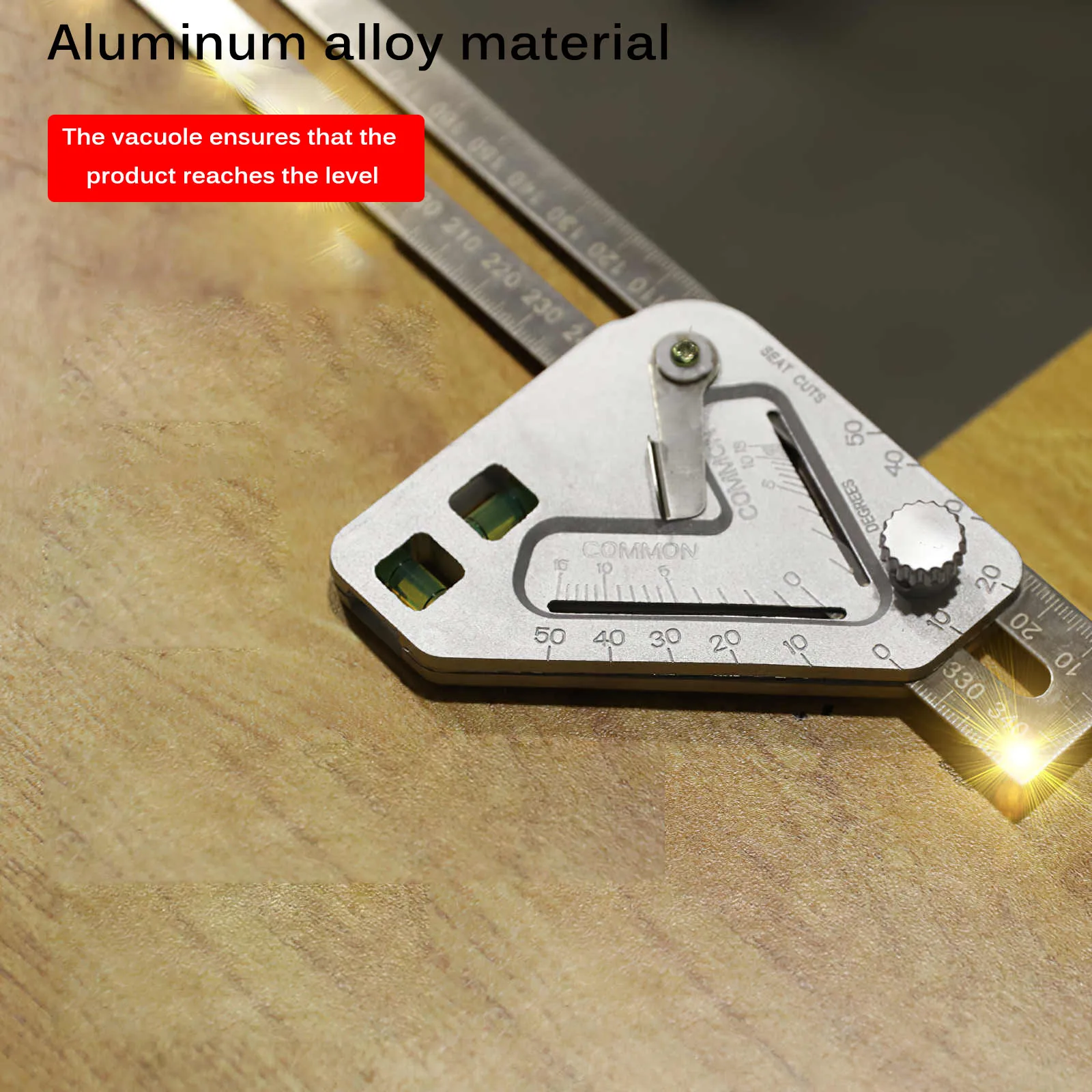 

Multi-function Level Triangle Protractor Woodworking Stainless Steel Square Woodworking Multi-angle Measuring Ruler Tool