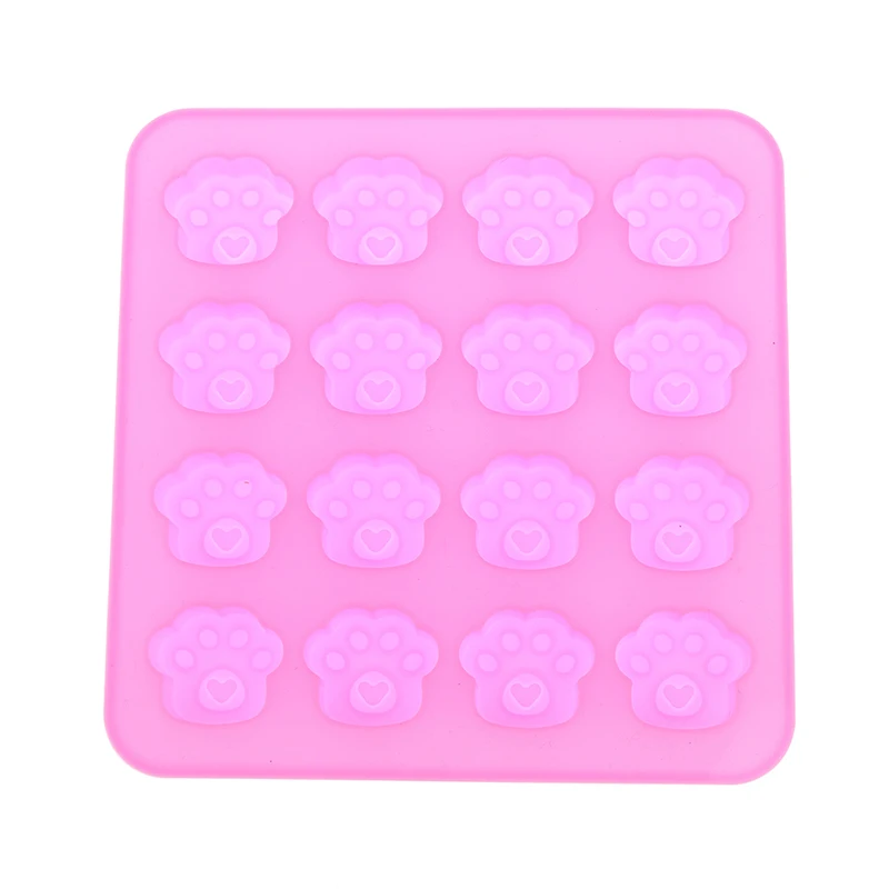 

diy 16 holes Pink Pet Cat Dog Paws Silicone Mold Fondant Cake Decorative Tools Cookie Chocolate Mould