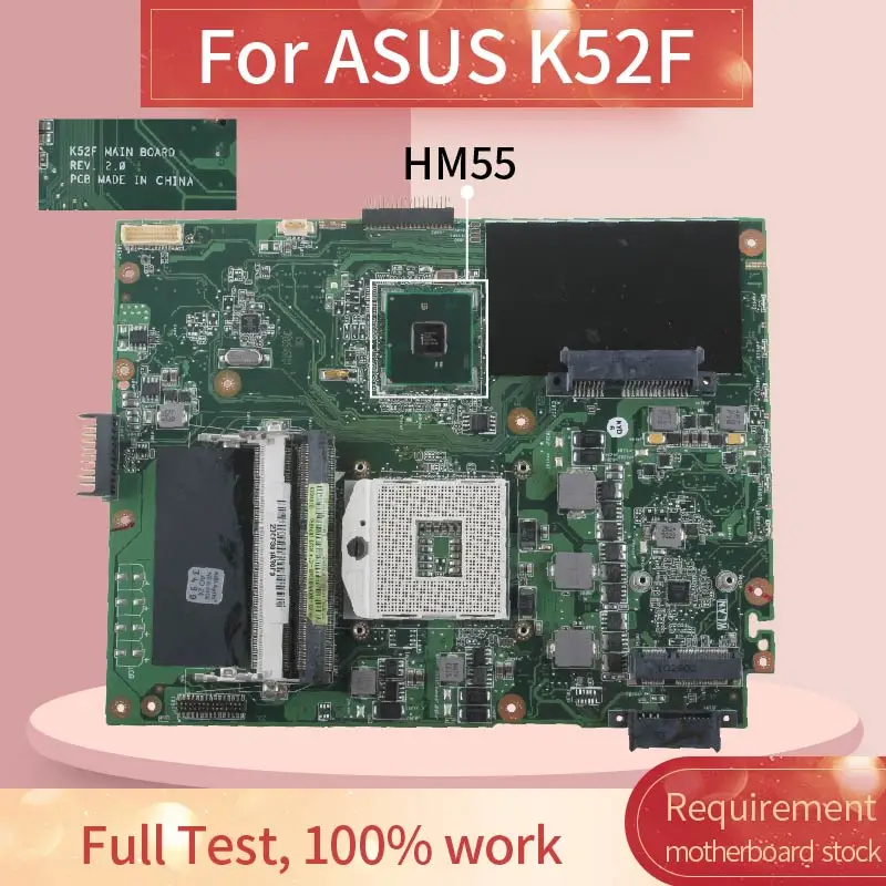 Материнская плата для ноутбука ASUS K52F PGA 989 Φ REV.2.0 HM55|Материнские платы ноутбуков| |