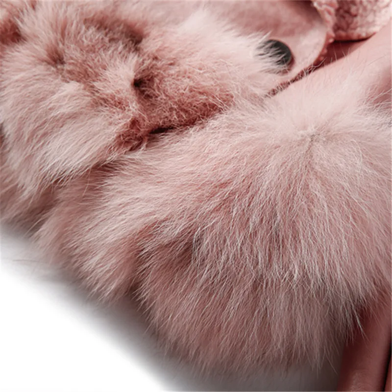 

Autumn Winter Faux Leather Jacket Women Warm Natural Fox Fur Spliced Fur Coat Female Elegant Short Leather Jackets Outwear