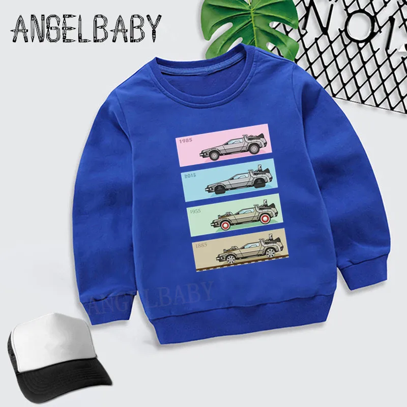 Свитшот для мальчиков и девочек детский дизайн DMC Delorean худи детские осенние Топы