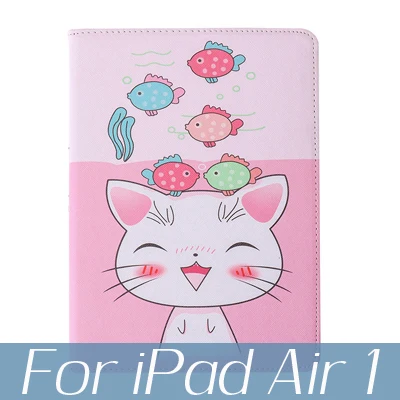 Для iPad 10,2 чехол для планшета тройной складной чехол для iPad 9,7 air 3 10,5 Pro 10,5 чехол с мультяшным котом - Цвет: C3 for ipad air 1