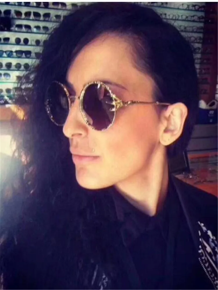 

KAPELUS Metal Claw Frame Round Frame Women's Eyeglasses Uv400 Man Ocean Sunglasses