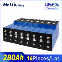 16pcs 3 2v 280ah lifepo4 battery cell 16pcs rechargeable 24v solar energy storage solar power system ups supply eu us tax free