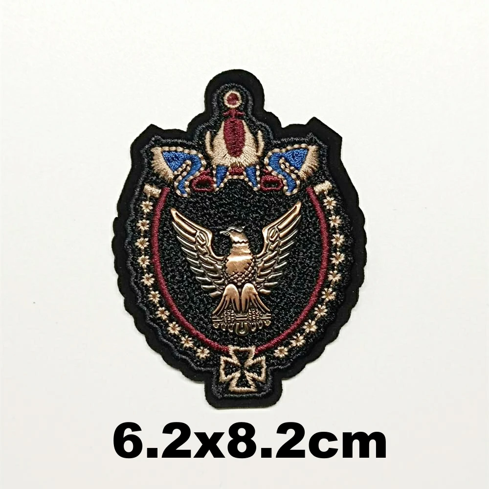 

embroidery metal crown eagle leaf embroideried patches for bag badges applique clothing DE-3221