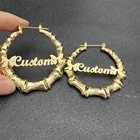 Женские серьги из нержавеющей стали с именем под заказ, 30-100 мм