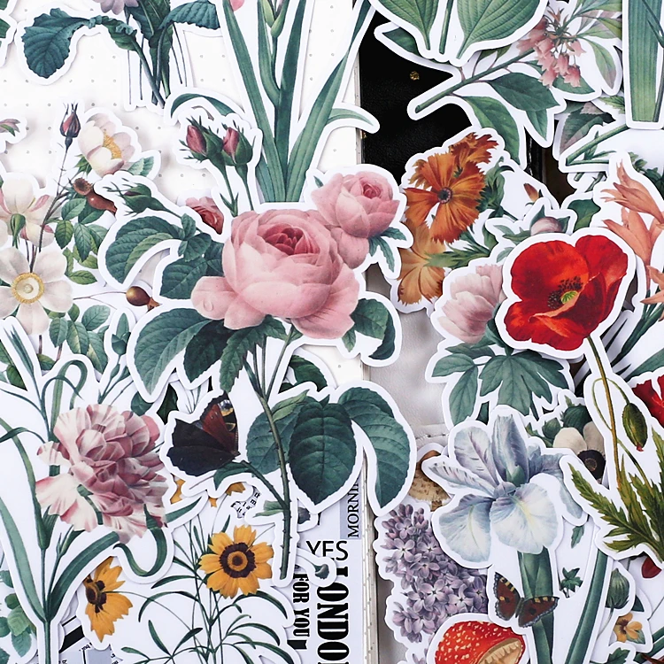 Наклейки с цветами для багажа ноутбука скейтборда велосипеда мотоцикла Стильные