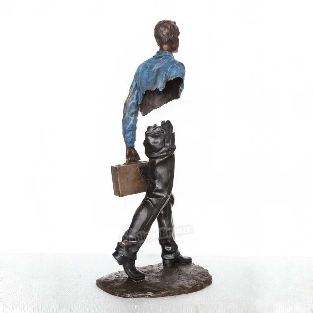 

Modern Bronze Travelling Man Statue Sculpture Upscale Delicate Art Study Living Room Decor Birthday Gifts 58CM