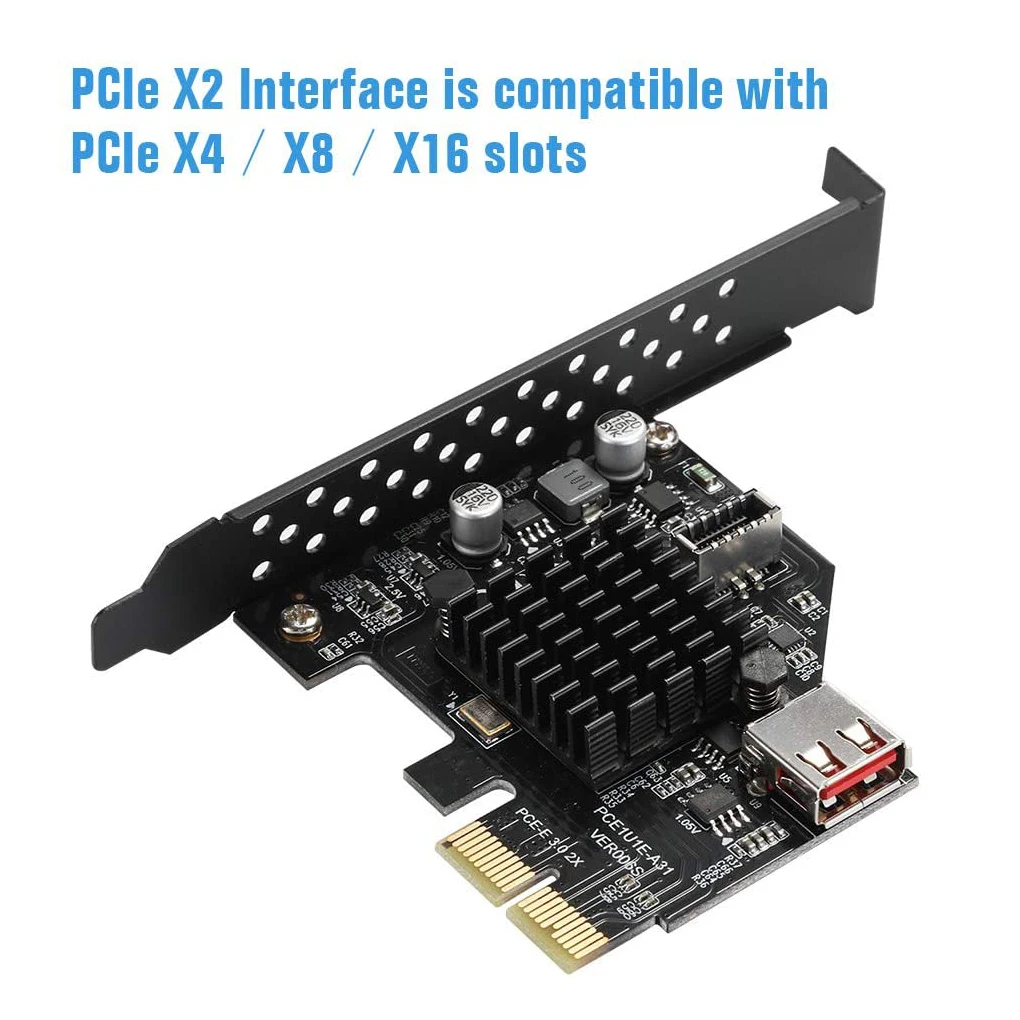 

10-гбит/с USB3.1 материнская плата Тип E 20-контактная Расширительная карта USB 2,0 PCI Express 3,0 X2 адаптер для настольного ПК компьютерный сборщик