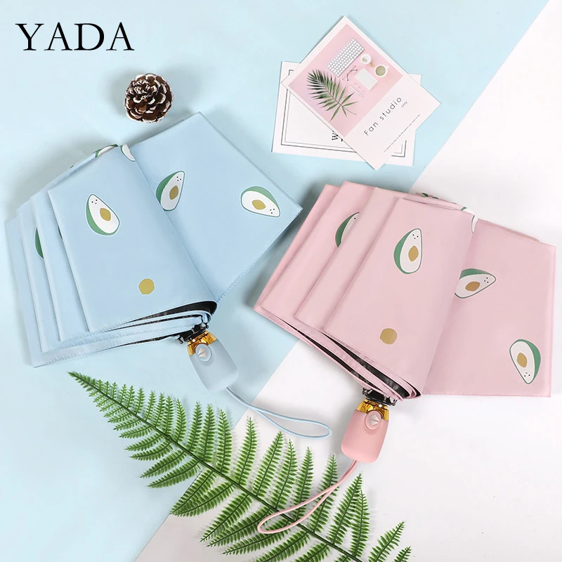 

YADA 2020 New Ins Fruit Alpaca Pattern Automatic Umbrella Women UV Rainproof Umbrella Parasol Rain Sun Light Umbrellas YD200259