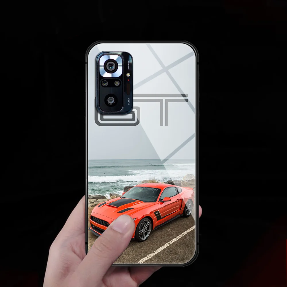 

Ford Mustang GT Tempered Glass Phone Case Cover For Xiaomi Redmi Note 7 8 9 10 K40 A C S T Pro Black Phone case Cell